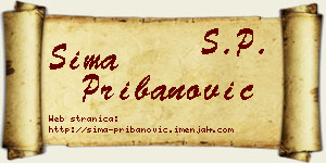Sima Pribanović vizit kartica
